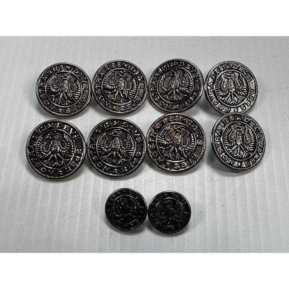 10 Hessian Military Jacket Buttons Silver Spes Nostra Es Devs God Is Our Hope